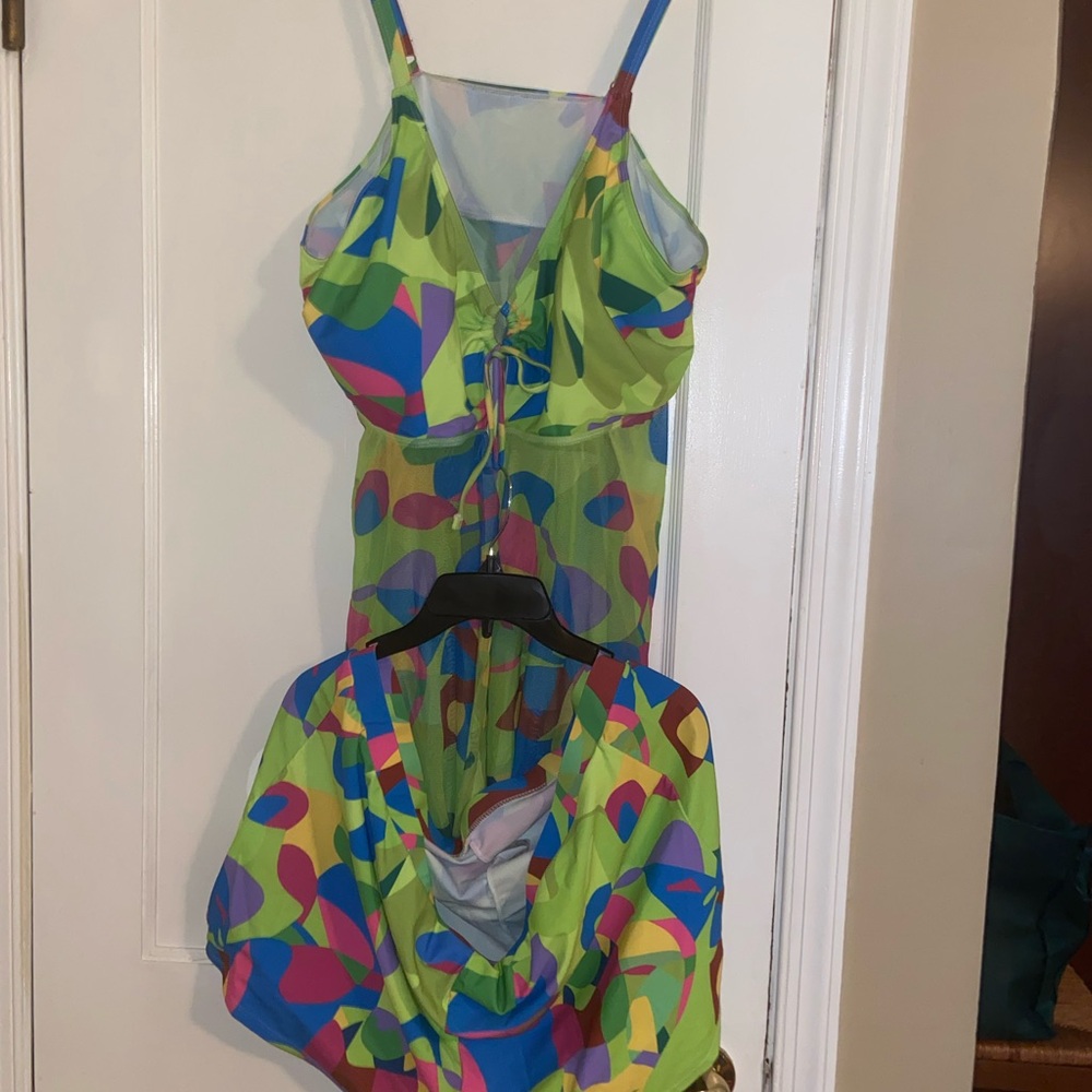 SHEIN Multicolor Abstract Swim Set